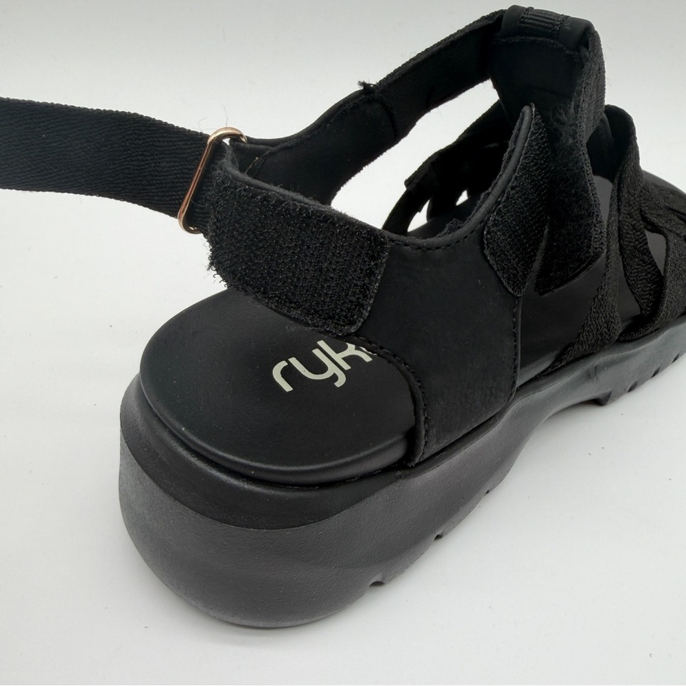 Ryka Blissful Strappy Sport Sandals Adjustable Hook Loop Comfort Black 6.5 NEW - Picture 13 of 15